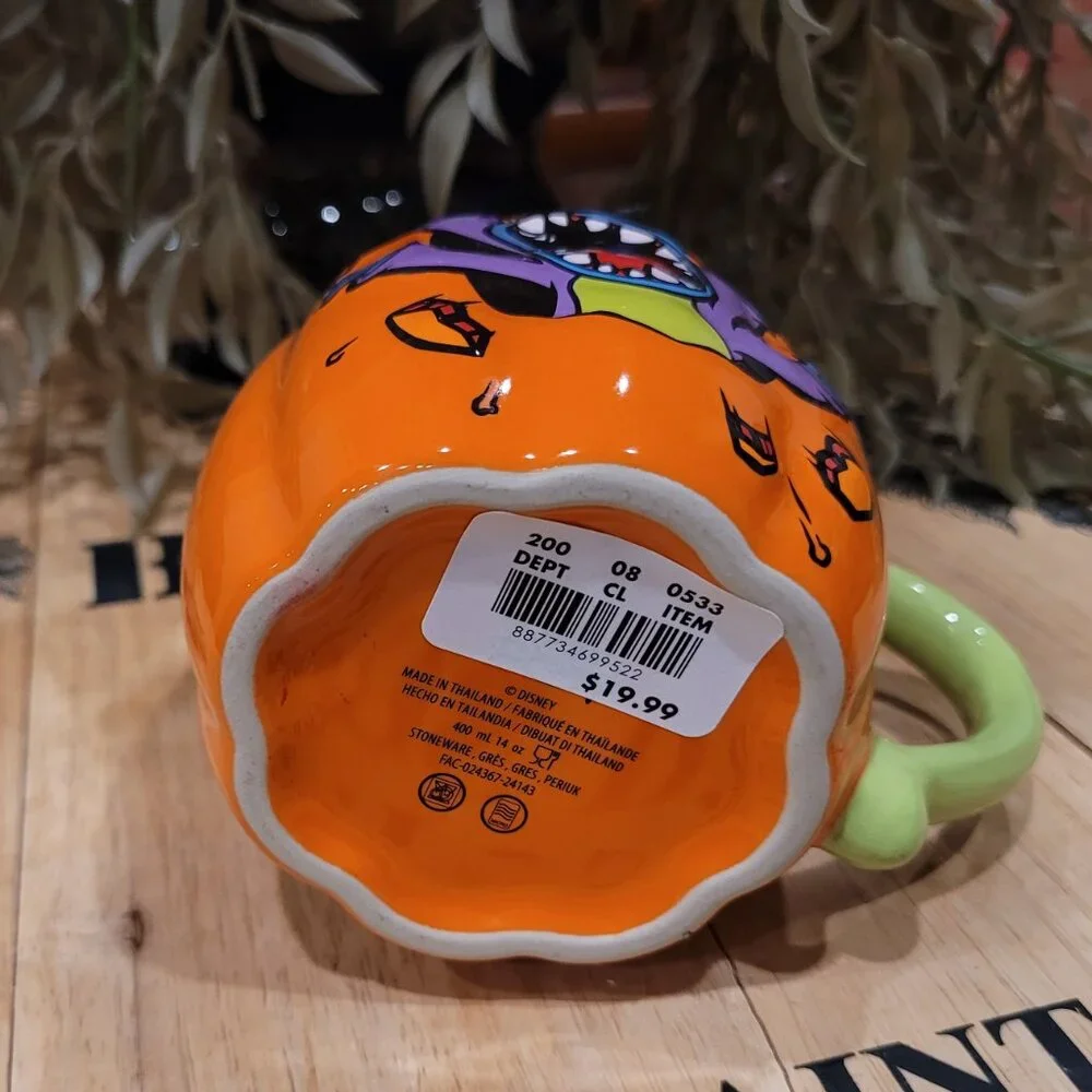 Disney Parks Stitch Halloween Pumpkin Coffee Mug NEW